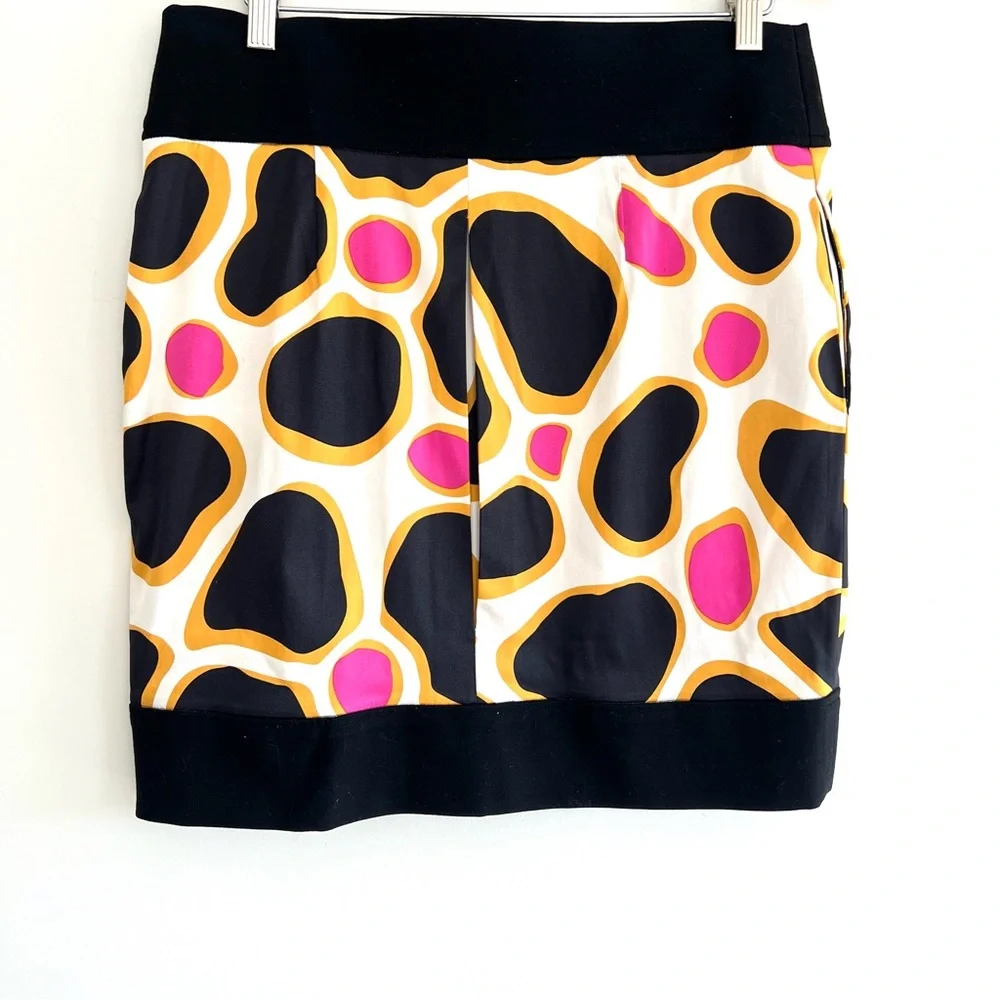 DIANE VON FURSTENBERG Payne Multicolor Silk Blend Side Pockets Mini Skirt Sz 12